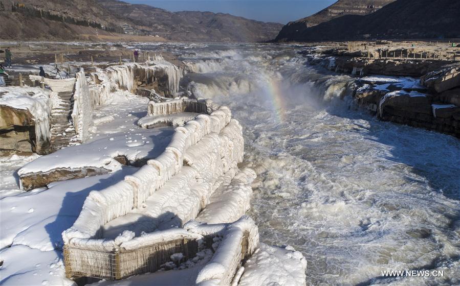 CHINA-YELLOW RIVER-HUKOU WATERFALL-WINTER SCENERY(CN)