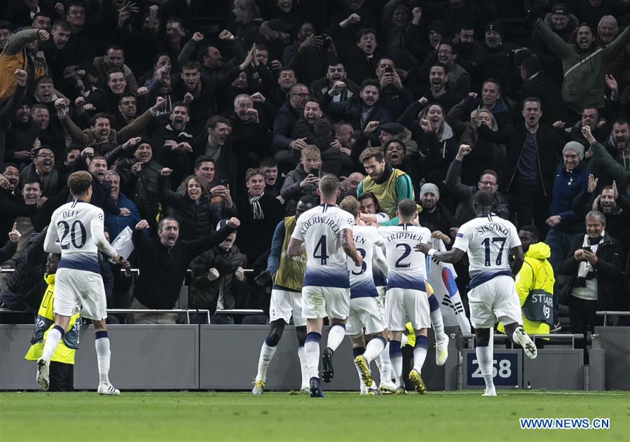 (SP)BRITAIN-LONDON-FOOTBALL-CHAMPIONS LEAGUE-QUARTERFINAL-TOT HOTSPUR VS MAN CITY