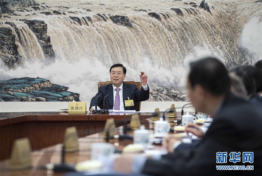 1月29日，十二屆全國人大常委會第一百零九次委員長會議在北京人民大會堂舉行，張德江委員長主持會議。 新華社記者 李濤 攝