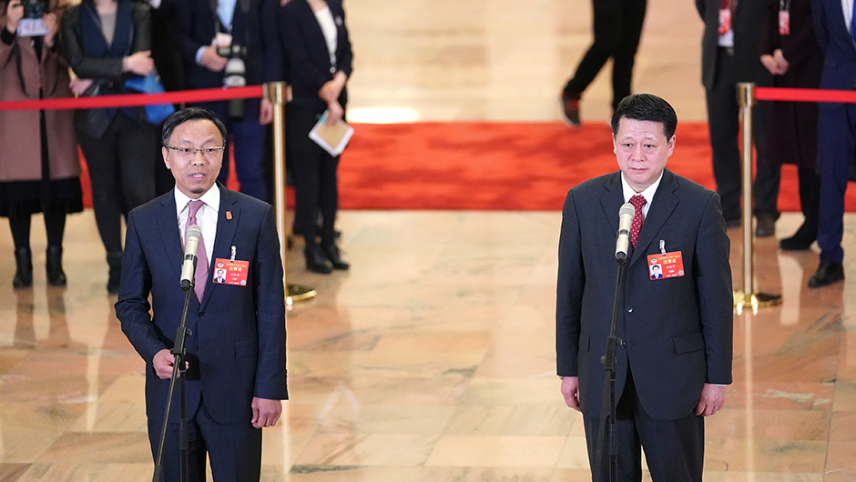 全國政協委員在&ldquo;委員通道&rdquo;接受采訪