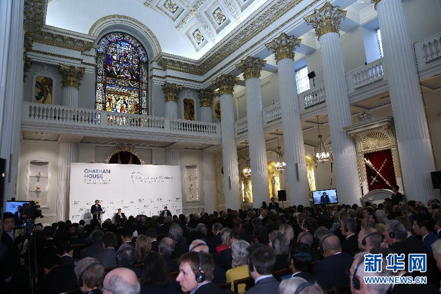 6月18日，國務院總理李克強在倫敦金融城市長官邸面向英國皇家國際問題研究所和國際戰略研究所兩大智庫發表題為《共建包容發展的美好世界》的演講。新華社記者 龐興雷 攝 