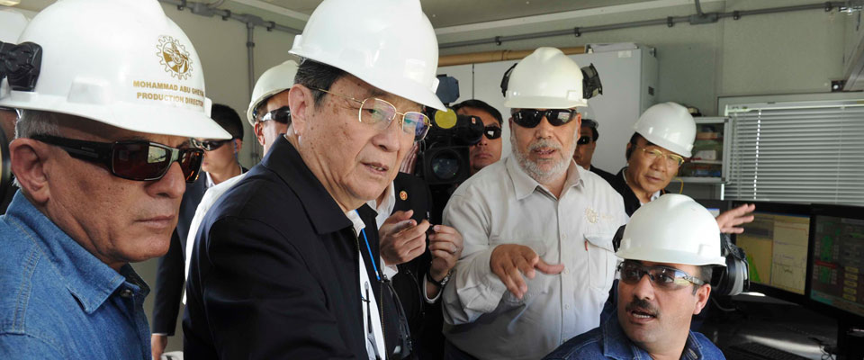 俞正聲參觀(guān)阿拉伯鉀肥公司