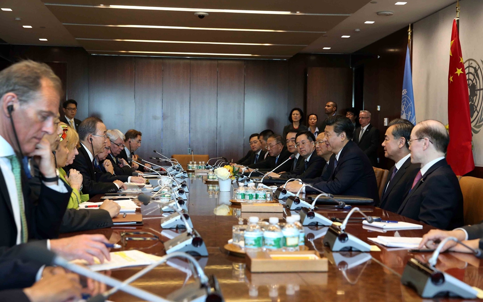 習近平會見聯合國秘書長潘基文